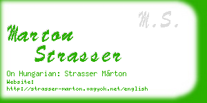 marton strasser business card